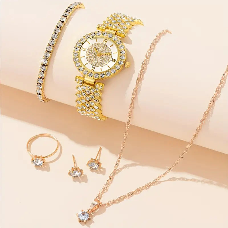 6pcs Set Watches Women Ladies Watch