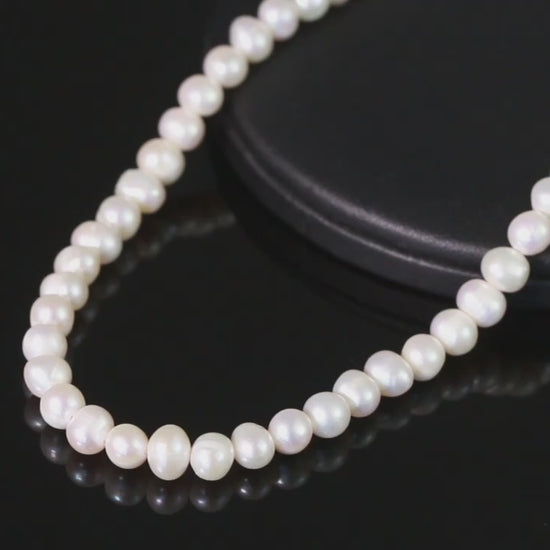  Baroy Style 925 Sterling Silver Pearl Necklace 